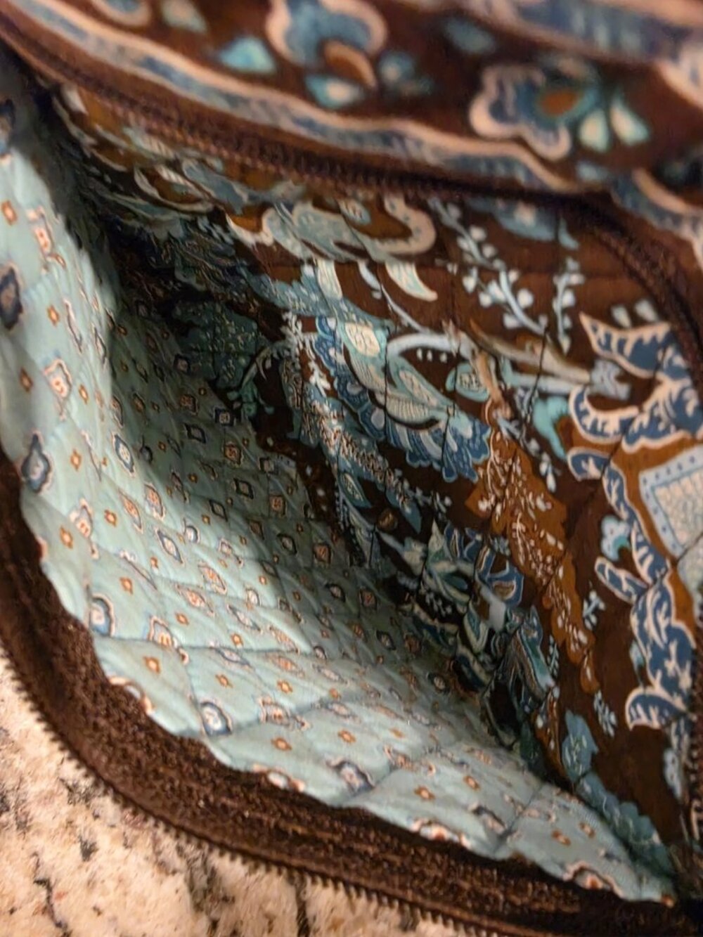 Vera Bradley Hipster Crossbody Java Blue EUC Clean - Picture 6 of 6